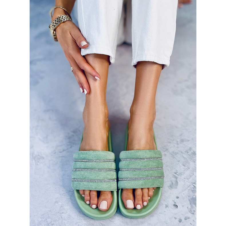 BM Slides de strass Lynne Green verde 2