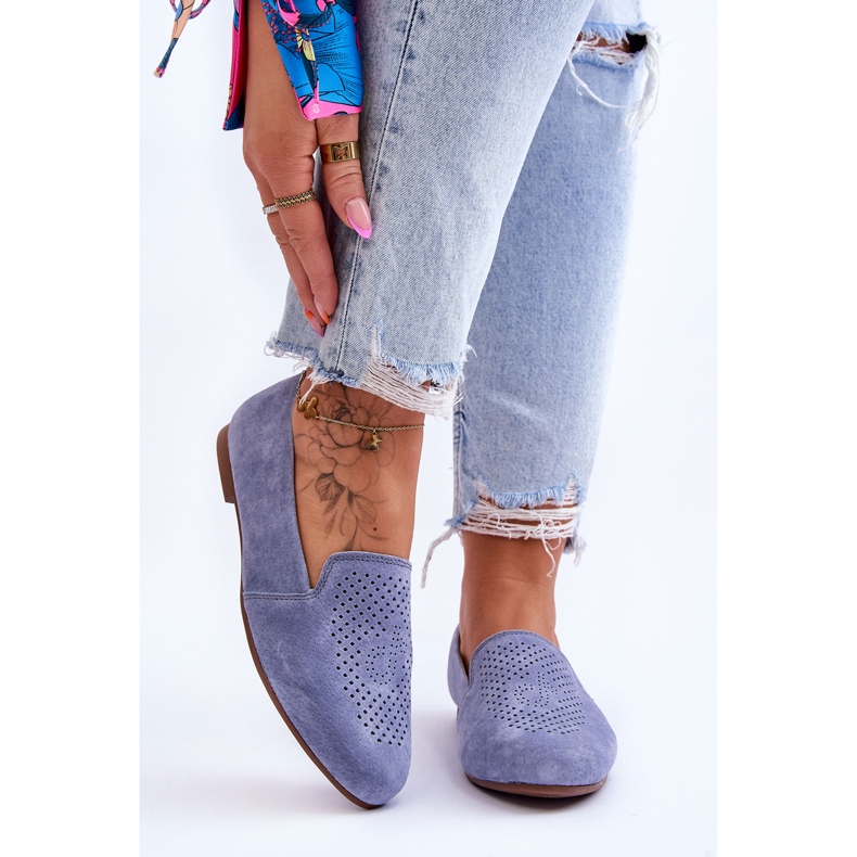 S.Barski Mocassins Giovana azuis confortáveis ​​de camurça azul 2