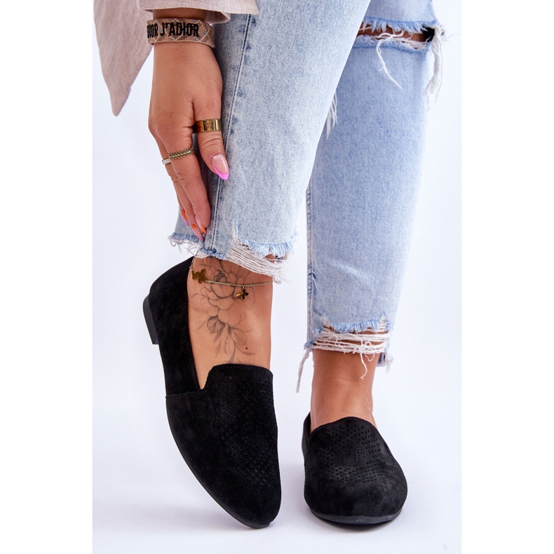 S.Barski Mocassim Confortável em Camurça Preto Giovana 1