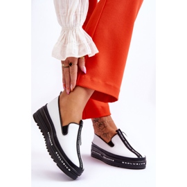 S.Barski Tênis feminino de couro sem cadarço branco Nathalie 2