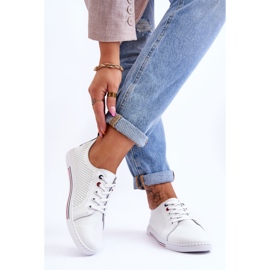 S.Barski Tênis feminino de couro bordado branco Ferone 2