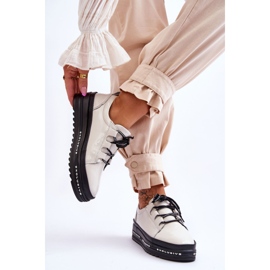 S.Barski Tênis esportivo bege Chantal laqueado 2