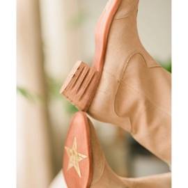 Marco Shoes Botas bege de camurça natural 1