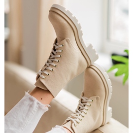 Marco Shoes Botinhas de mola de algodão 2090B-1265-4 bege 1