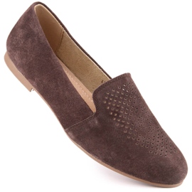 Sapatos confortáveis ​​de couro camurça marrom S.Barski LR29515 castanho 1