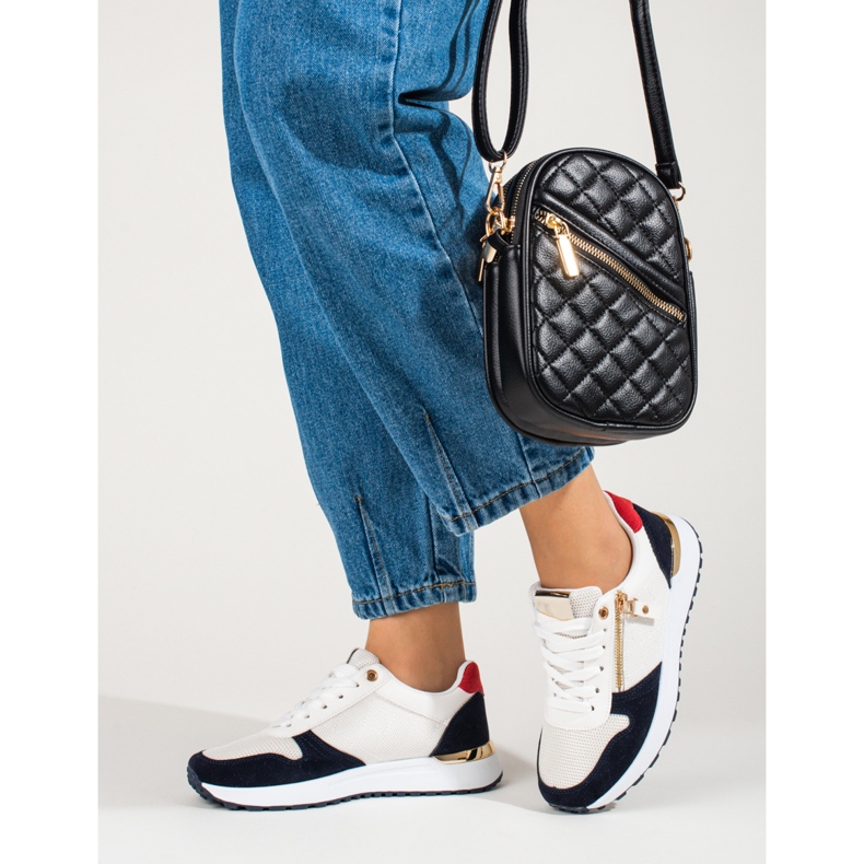 Tênis esportivo feminino confortável Shelovet branco 2