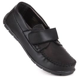 Meninos mocassins formais com velcro preto Kornecki 6804 1