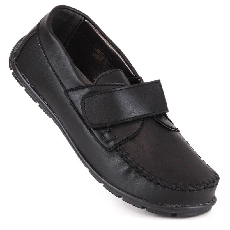 Meninos mocassins formais com velcro preto Kornecki 6804 1