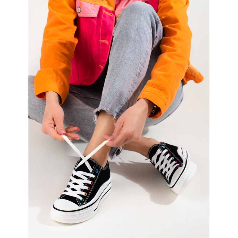 Ténis plataforma de mulher Shelovet preto 1