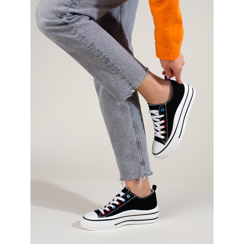 Ténis plataforma de mulher Shelovet preto 2