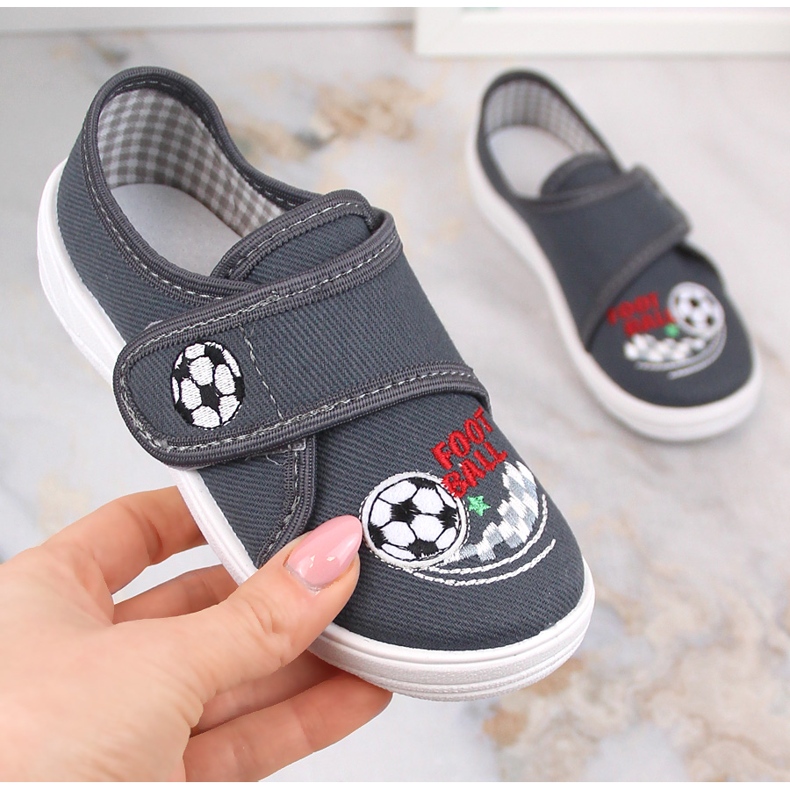 Tênis escolar menino Nazo N019BFW com velcro cinza 1