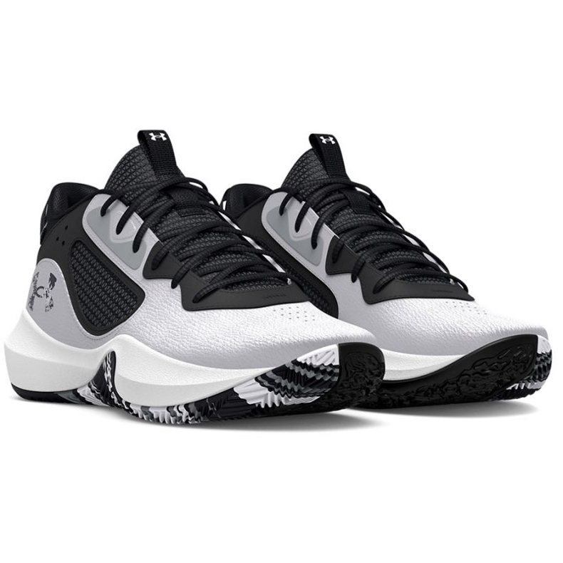 Under Armour Gs Lockdown 6 Jr. 3025617 101 tênis de basquete branco branco 1