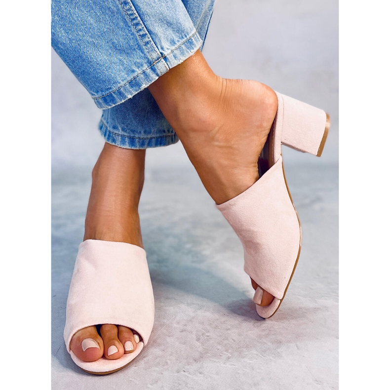 Chinelos de salto alto Alessia Pink rosa 1