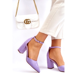 Seastar Sapatos de salto de camurça Lexie roxos 3