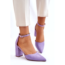 Seastar Sapatos de salto de camurça Lexie roxos tolet 2