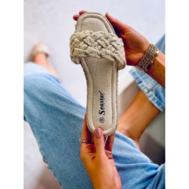 BM Chinelos de corda de mulher Erika Beige bege 2