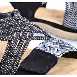 Sandálias femininas confortáveis ​​com velcro preto Rieker 64889-00 2