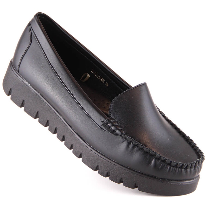 Mocassins femininos na plataforma preta Potocki YQ21020 preto 1