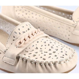 Mocassins femininos vazados confortáveis ​​Rieker 40068-60 bege 2