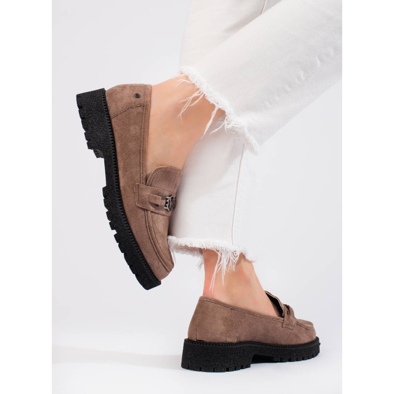 W. Potocki Mocassins de mulher em camurça Potocki bege escuro 2