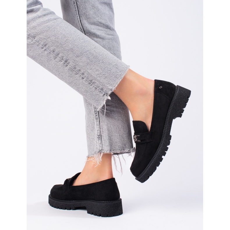 W. Potocki Mocassins de camurça de mulher Potocki preto 1