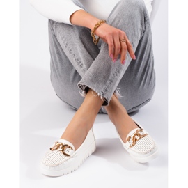 W. Potocki Mocassins em sola grossa com corrente Potocki branco 2 W. Potocki Mocassins em sola grossa com corrente Potocki branco 2