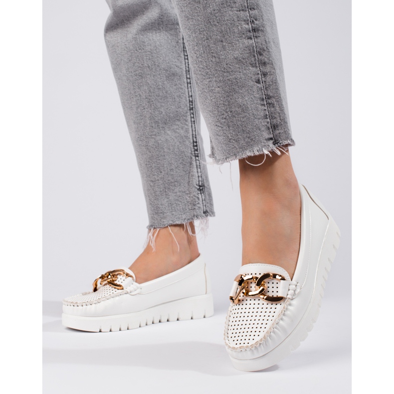 W. Potocki Mocassins em sola grossa com corrente Potocki branco 1 W. Potocki Mocassins em sola grossa com corrente Potocki branco 1