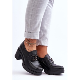 Lemar Brogues elegantes no salto com decoração Harmell preta preto 1