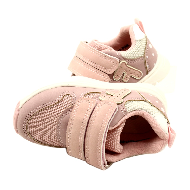 Evento Calçados esportivos femininos com velcro 23DZ23-5917 rosa branco 5