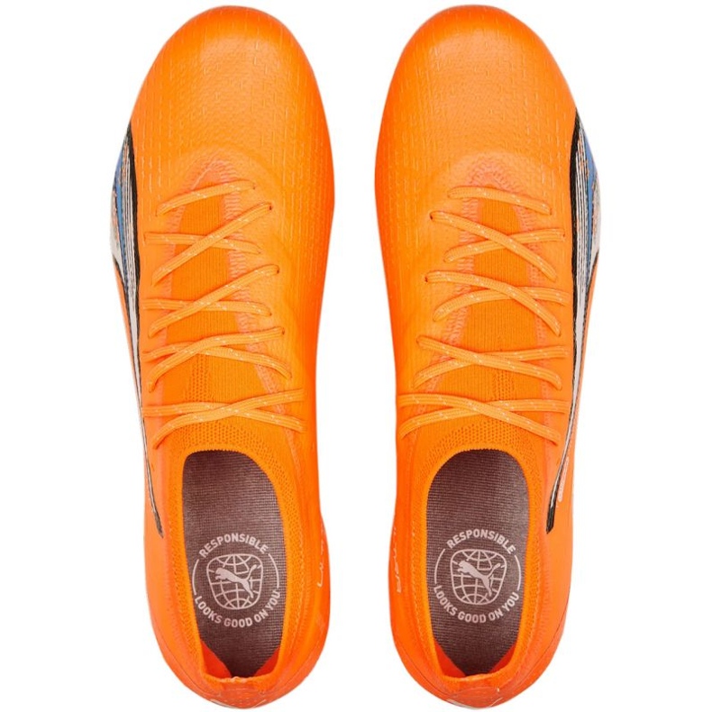 Chuteira Puma Ultra Ultimate FG/AG M 107163 01 laranja laranjas e tintos 2