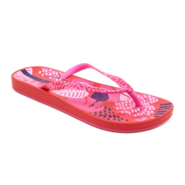 Chinelos femininos Ipanema Anat Nature VII FEM 83325 AI822 vermelho e rosa 1