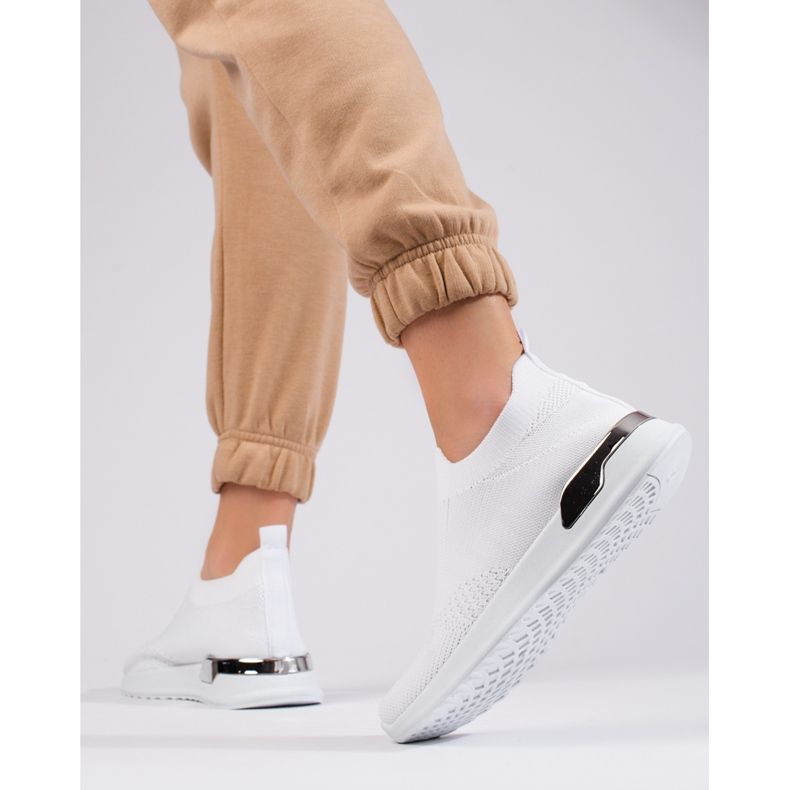 Sapatos esportivos de tecido leve Shelovet branco 1