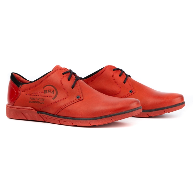 Polbut Sapatos de couro masculino 2103 vermelho 2