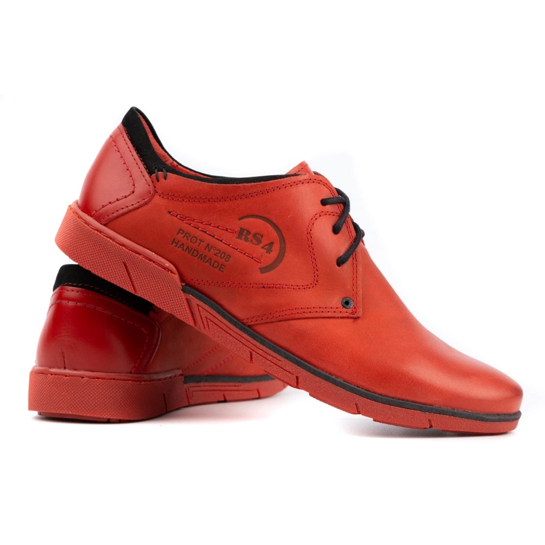 Polbut Sapatos de couro masculino 2103 vermelho 4