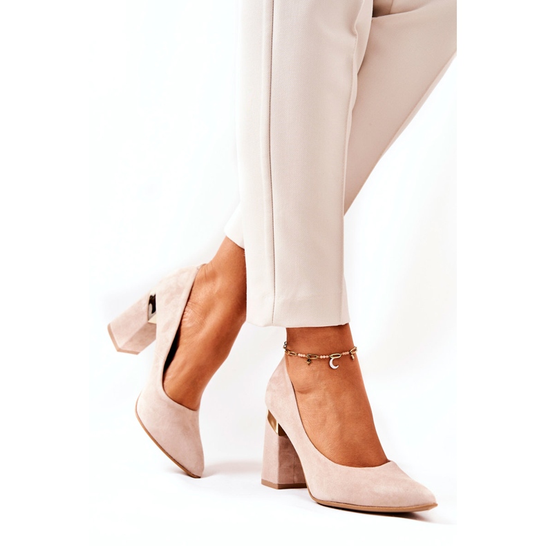 Lewski Shoes Suede Pumps Lewski 3117 Beige bege 4
