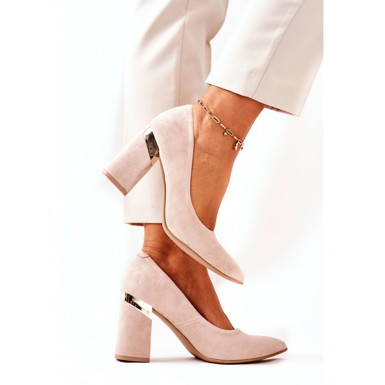 Lewski Shoes Suede Pumps Lewski 3117 Beige bege 2