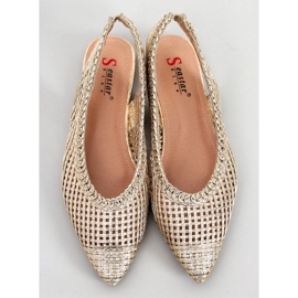 Seastar Bailarinas de salto aberto Grazia Gold Openwork dourado 1