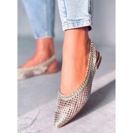 Seastar Bailarinas de salto aberto Grazia Gold Openwork dourado 2