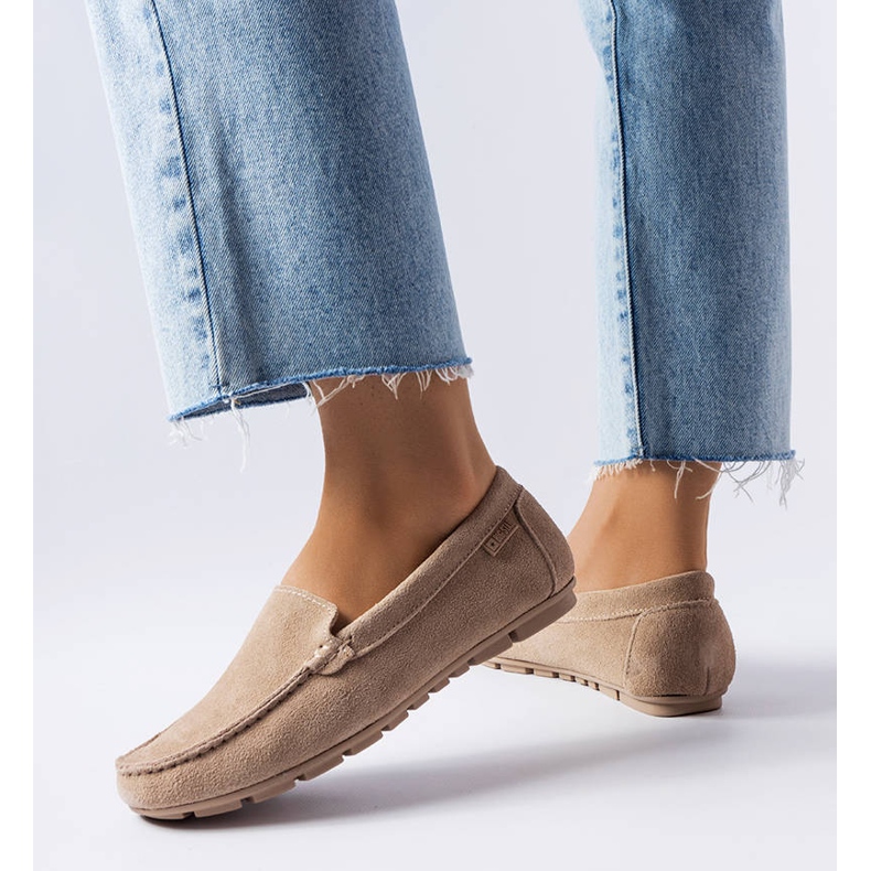 Mocassim de couro bege Big Star JJ274658 1