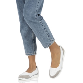 Sapatilhas femininas de couro perfurado Filippo Dp4524/23 branco 8