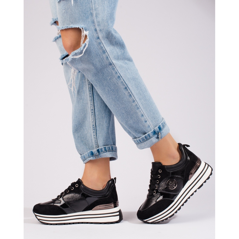 W. Potocki Ténis de cunha Potocki pretos de mulher 2