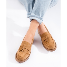 Mocassins de mulher castanhos com sola grossa da Shelovet marrom 2