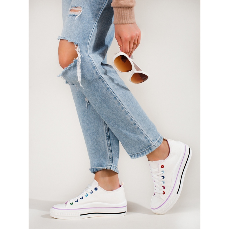 Tênis plataforma feminino Shelovet branco 1