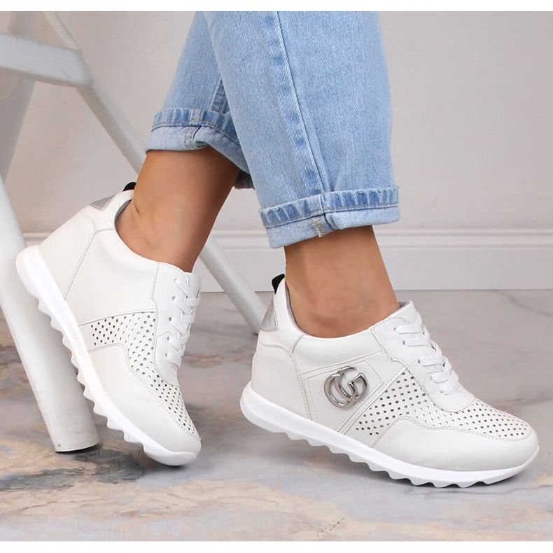 Sapatos desportivos de mulher com cunha oculta branca Jezzi ASA170-11 branco 1 Sapatos desportivos de mulher com cunha oculta branca Jezzi ASA170-11 branco 1