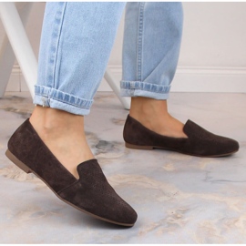 Sapatos confortáveis ​​de couro camurça marrom S.Barski LR29515 castanho 3