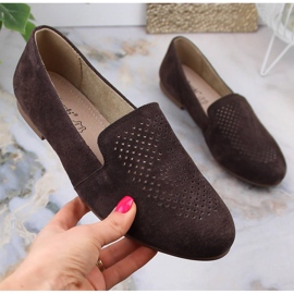 Sapatos confortáveis ​​de couro camurça marrom S.Barski LR29515 castanho 5