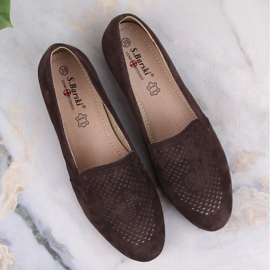 Sapatos confortáveis ​​de couro camurça marrom S.Barski LR29515 castanho 7