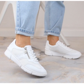 Sapatos esportivos femininos confortáveis ​​Rieker M0100-80 branco 2