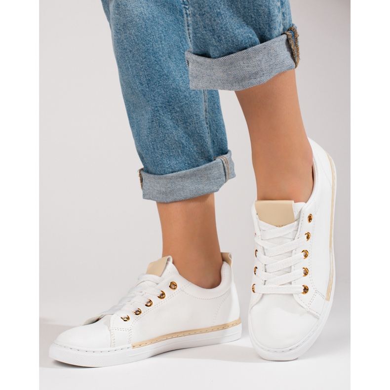 Sapatilhas clássicas brancas de mulher Shelovet branco 1