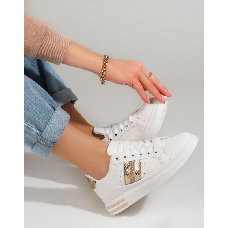Sapatilhas de mulher Shelovet em plataforma alta branca branco 2